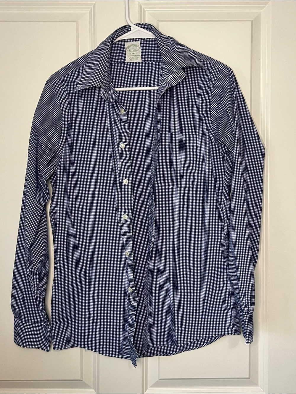 Men's Navy Check Button-Down Shirt